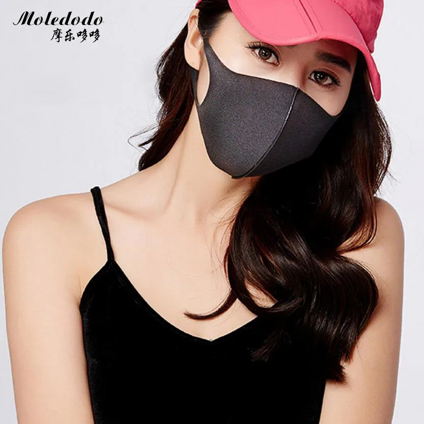 Moledodo, 100 шт./лот, белая маска для рта, для взрослых, анти-Дымчатая губчатая маска для лица, модный стиль, Анти-пыль, ветрозащитная черная маска для рта D50
