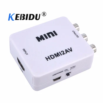 

kebidu New HDMI Interface Mini HD Video Converter Box HD To AV/CVSB Video HDMI To AV Adapter HDMI2AV Support NTSC and PAL Output