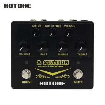

Hotone A Station Acoustic Preamp /DI Box Guitar & Microphone Guitar Effects Pedal 9V DC Power Adapter Included AD-20