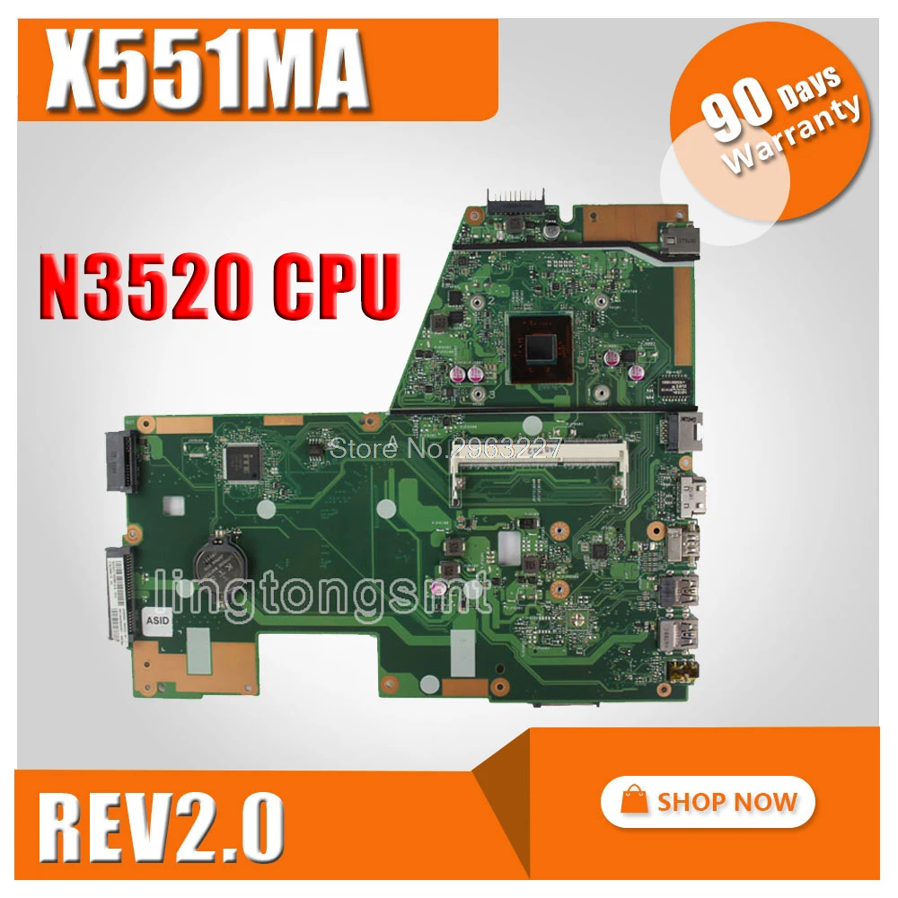 send CABle +X551MA Motherboard N3520U REV2.0 For ASUS X551 X551M F551MA Laptop motherboard X551MA Mainboard X551MA Motherboard