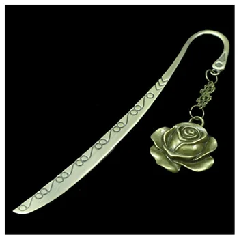 

145mm Book Mark Vintage Metal Alloy Rose Bronze Bookmark Document Label Gifts