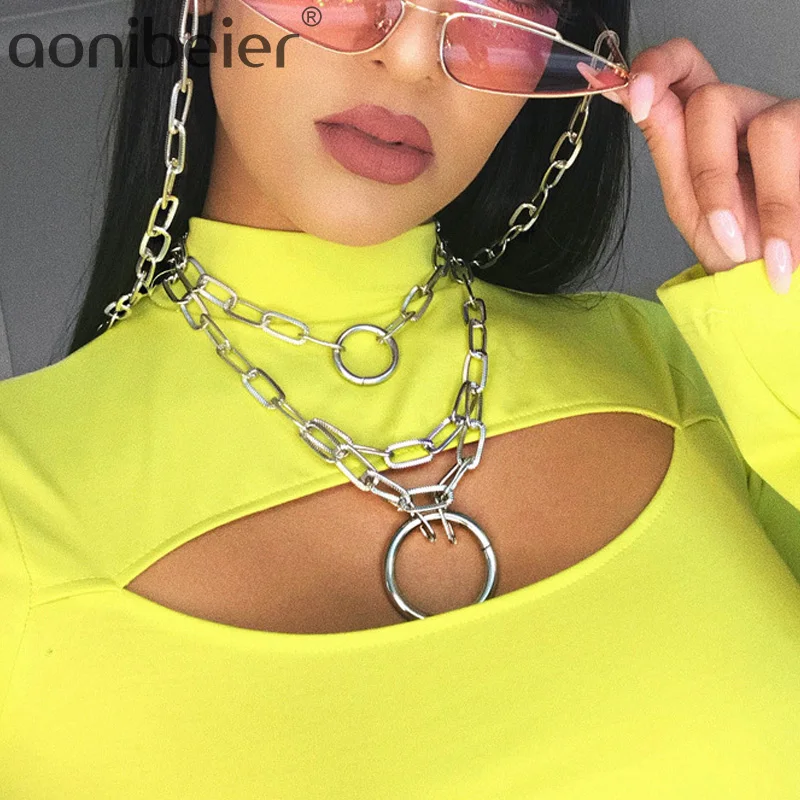 

Aonibeier Neon Green Flare Long Sleeve Hollow Out Slim Fit Crop Tops High Neck Fashion Spring Autumn Women Solid Casual T-shirts