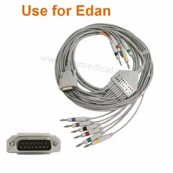 Совместим с кабелем Edan 10-Leadwires EKG, IEC, DB15M> Banana 4,0