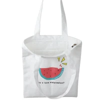 Летняя Холщовая Сумка на плечо с рисунком арбуза Женская Повседневная сумка большая емкость студенческие школьные дамские сумочки, сумки для покупок