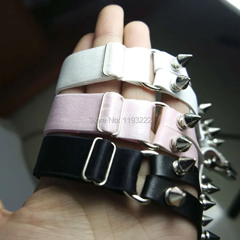 Wholesale Sexy Handmade Punk Rock Harajuku Leg Garter, Big Spiked Heart Adjustable Leather Garters, Double Studded Thigh Straps