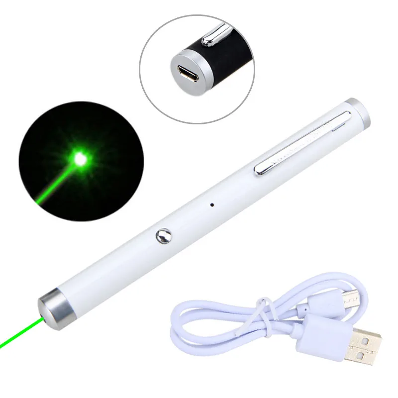Sighter com Bateria Caneta Laser Poderoso Ponteiro Recarregável Apresentador Remoto Lazer Caça Bore Usb