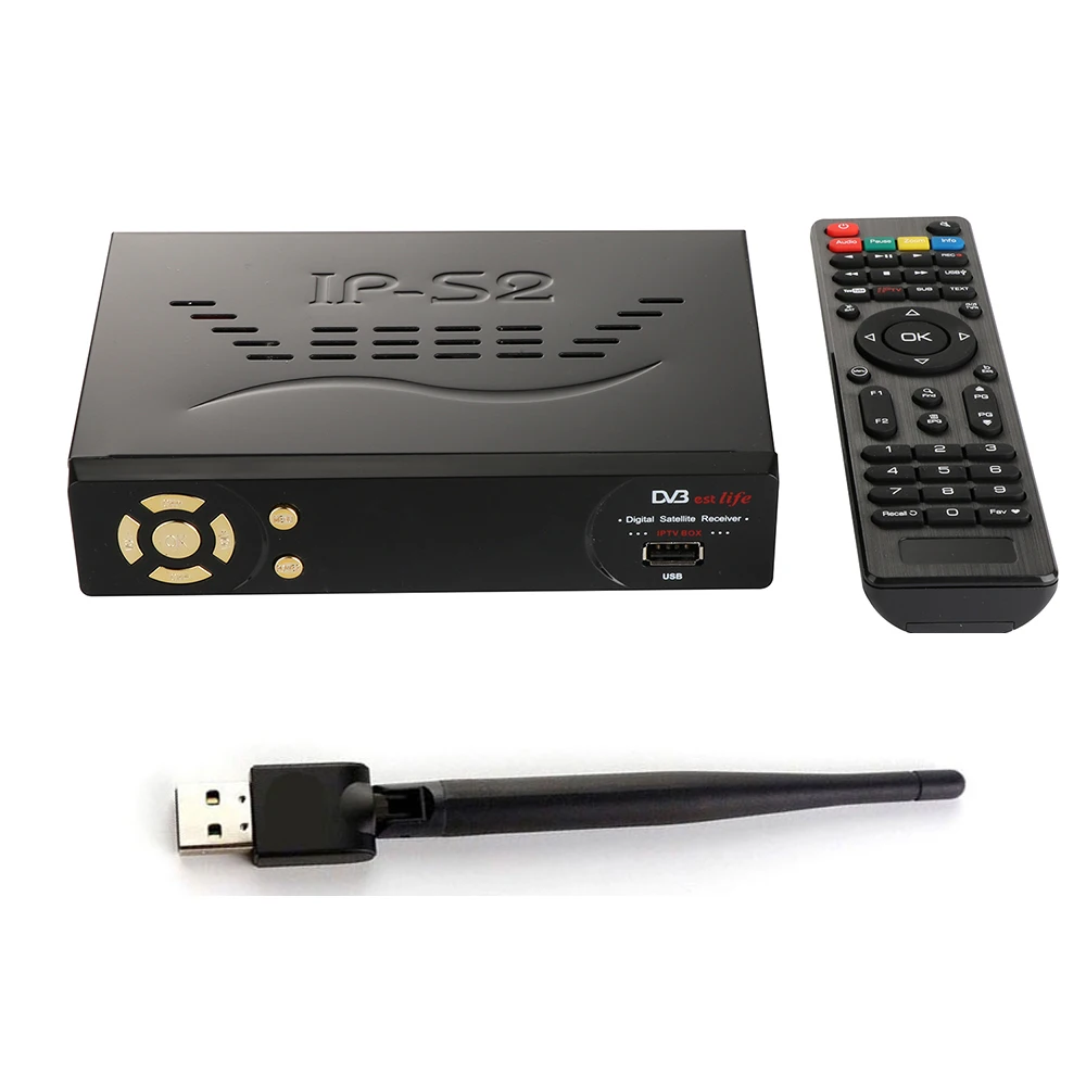 IP S2 Full HD1080P DVB S2 Receptor satellite Decoder+USB WIFI PK