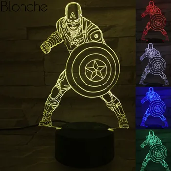 

Creatives 3D Led Night Light Superman Spiderman Acrylic Illusion Table Lamp Touch 7 Color Change for Kids Gift Novelty Lighting
