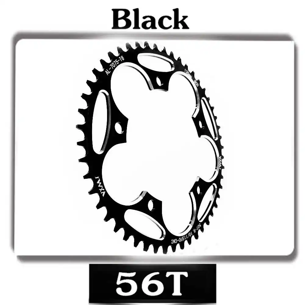 VXM круглая узкая широкая цепь дорожный велосипед 130BCD 50T 52T 54T56T 58T 60T шатун зубная пластина части 130 BCD - Цвет: 56T Black