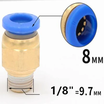 1/" 1/4" 3/" 1/2" воздушный шланг прямой нажимной Пневматический фитинг латунные быстроразъемные соединители для воздушных труб 4 мм 6 мм 8 мм 10 мм 12 мм 14 мм - Цвет: 1l8 x 8mm