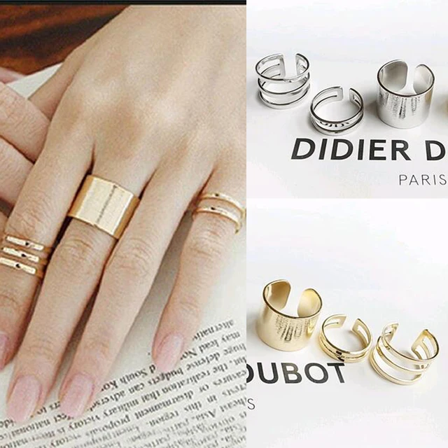 FAMSHIN 3Pcs/Set Fashion Top Of Finger Over The Midi Ring Set Tip Finger Above T FAMSHIN 3Pcs/Set Fashion Top Of Finger Over The Midi Ring Set Tip Finger Above T