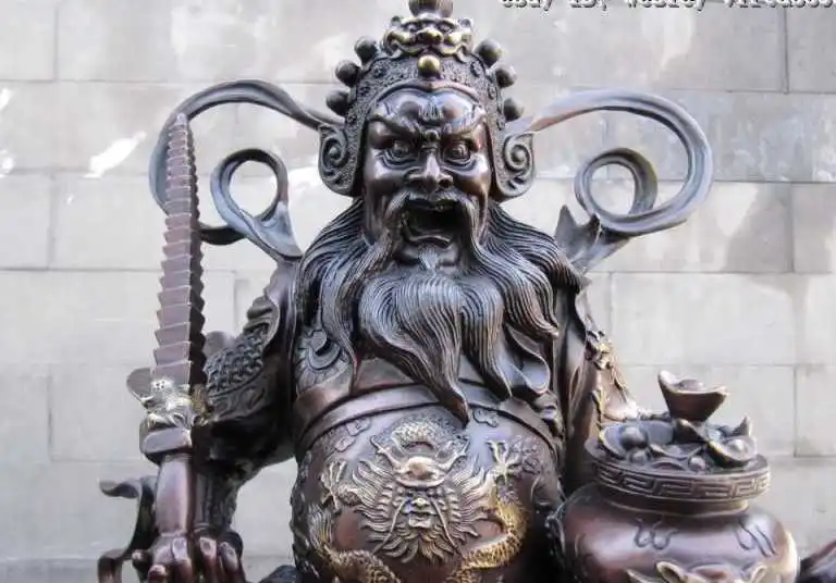 

15 Chinese Pure Red Bronze Copper inviolable god of wealth Ride on Tiger Statue