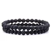 Bracelet Pierre de Lave Couple noir et gris