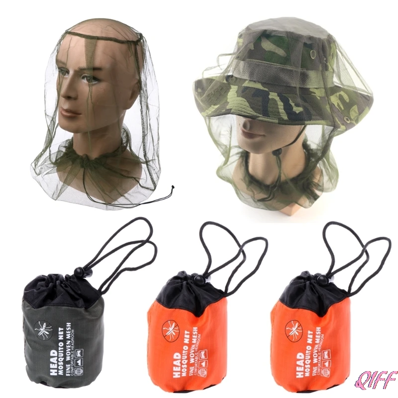 

Dropshipping Mosquito Bee Insect Mesh Head Face Protector Fishing Hunting Net Hat Mask Caps APR28