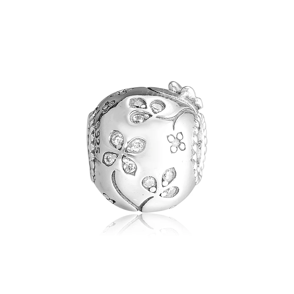 DIY Подходит для Pandora Charms браслеты сверкающие бусины-черепа с четким CZ 925 пробы-серебро-ювелирные изделия