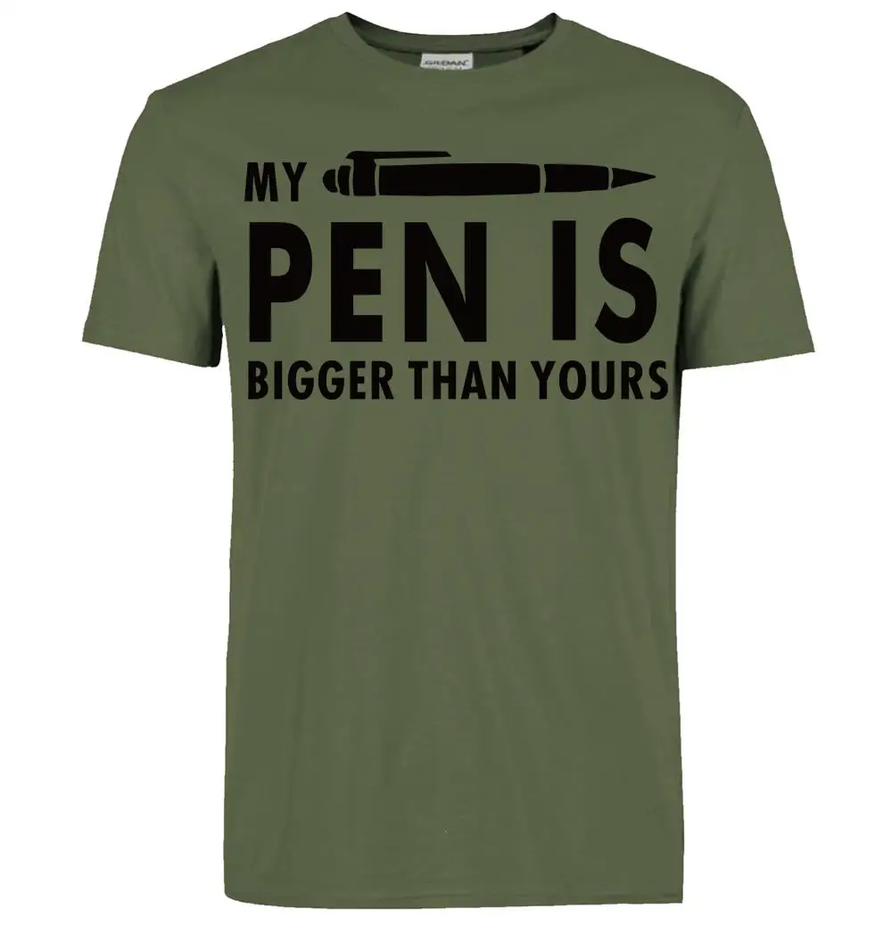 Моя ручка больше, чем ваша смешные футболки мужские harajuku футболки уличная футболка топы pp брендовая одежда забавные футболки - Цвет: dark green1