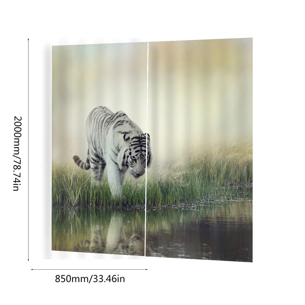 1 шторы с принтом тигра, 3d занавески, занавески, BJQ-1280(2) 170*200 см, трендовая, для гостиной, спальни, Затемненные