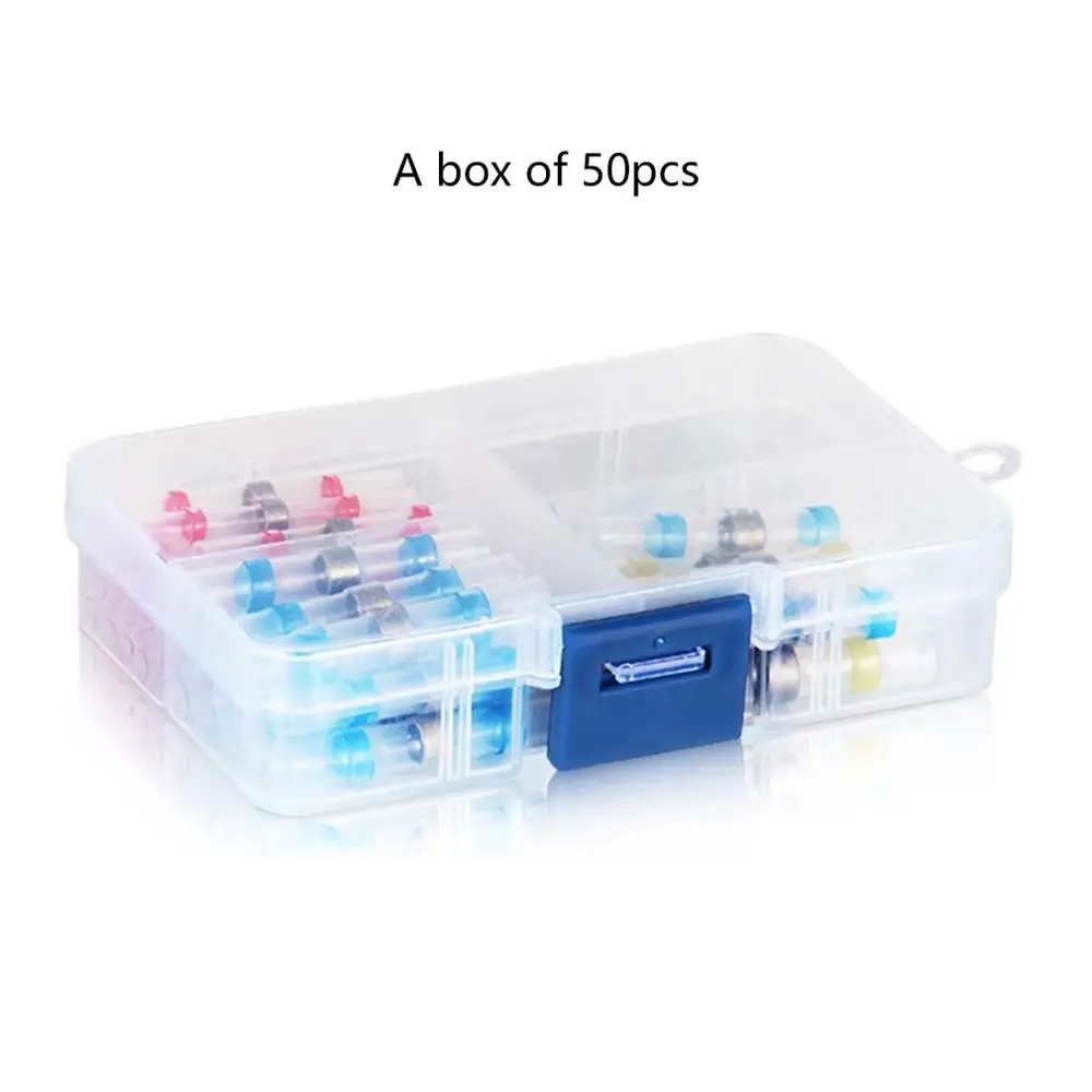 

50pcs/100pcs Wire Heat Shrink Waterproof Cold Pressure Moisture Proof Solder Ring Low Frequency Connection Terminal Block