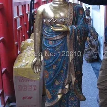 Огромный Народная Храм Бронзовый перегородчатые Лотос Татхагата Будда Шакьямуни Статуя