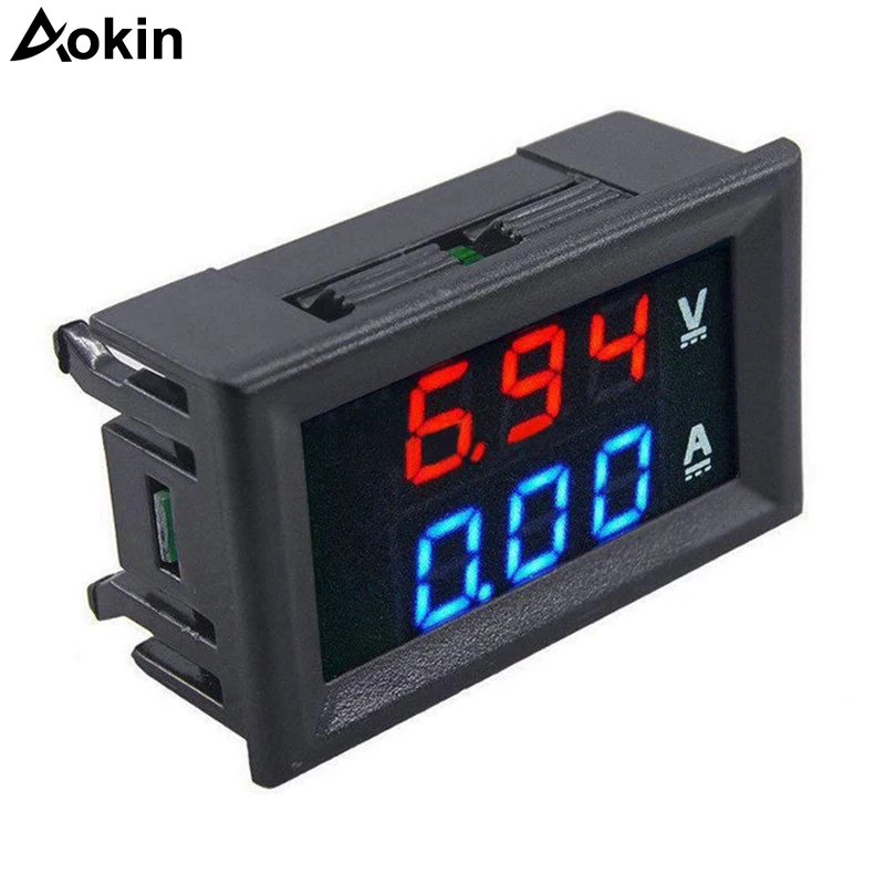 Mini Digital Voltmeter Ammeter Dual Digital Volt Amp Meter Gauge with