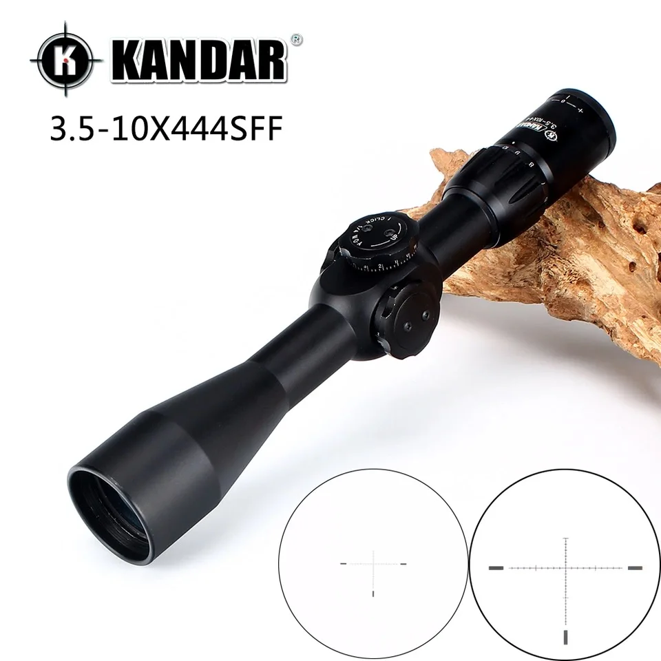 KANDAR 3,5-10X44 SFF первая фокальная плоскость боковая фокусировка Низкопрофильная Регулировка 30 мм монотрубная Охотничья винтовка