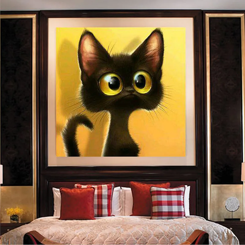 

5D DIY Cross Stitch Diamond Embroidery Painting Home Decoration Big Eye Pet Cat