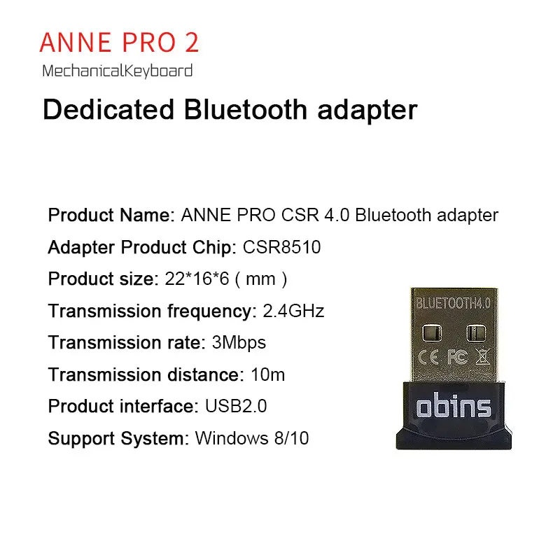 ANNE PRO 2 Bluetooth адаптер CSR 4,0 механическая клавиатура Поддержка win8 win10