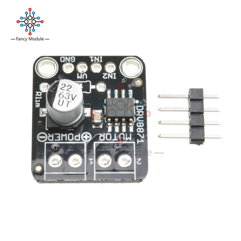 

DRV8871 H-Bridge Brushed DC Motor Driver Breakout Board PWM Control 3.6A Max Internal Current Sense MOSFET Module For Arduino