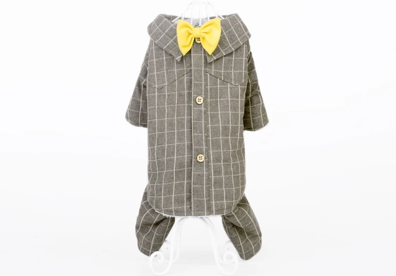 

British style dogs cats cool fashion grid suit costume doggy wedding apparel jackets pants puppy outwear pet dog coats 1pcs