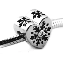 Стерлинговое Серебро 925 Шарм Снежинка Сердце бусинки в форме звёздочек для создания браслета своими руками роскошные женские ювелирные украшения kralen