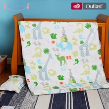 Я-для маленьких Постельное белье 4 шт. кроватки набор детское пуховое одеяло Милые Животные Сафари из хлопка с принтом лист Подушка детская кроватка наборы для новорожденных