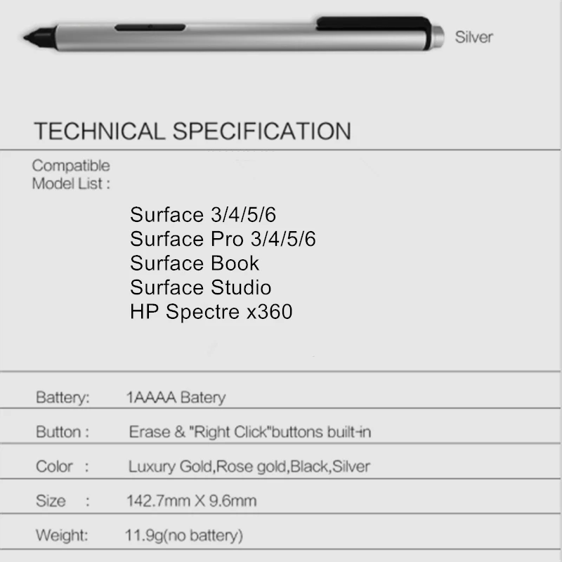 Стилус для Microsoft Surface Pro 3 4 5 6 емкостная ручка HP Spectre X3|Стилусы планшетов| |
