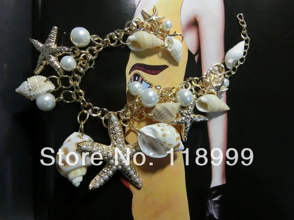 Bracelet Jewelry Vacation Gift Fashion Ocean Starfish Charm Bracelet Trendy Style Women Jewelry Accessories For Holidays