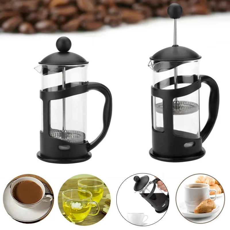 

French Coffee Pot Filtration Coffee Maker Durable 350ml Portable French Press Heat-Resistant Filter Coffeepot