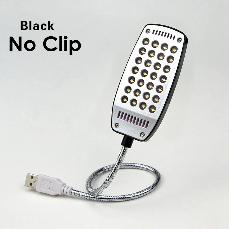 DC 5V USB power Book Light изгиб прикроватная Ночная лампа для чтения настольная лампа для учебы с переключателем Кемпинг Гибкие Огни - Испускаемый цвет: Black No Clip