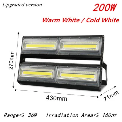 

HOT 50W 100W 150W 200W 110-240V LED Flood Light IP65 Waterproof LED Floodlight COB Energy Saving LED Spotlight Outdoor Wall Lamp