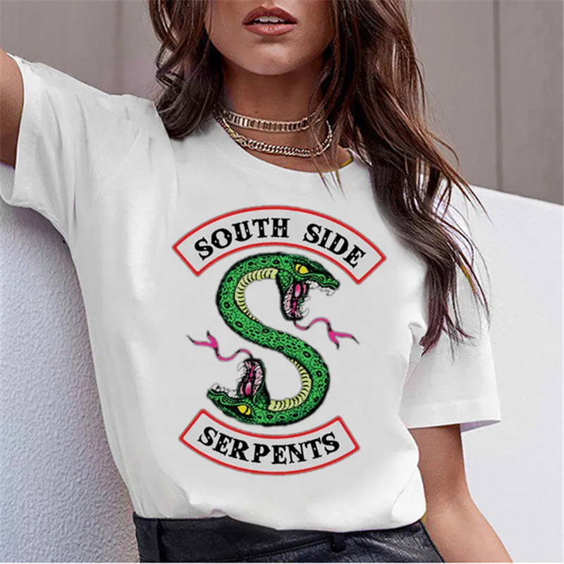 

Showtly Riverdale Tops Hot T-shirt Casual O-neck women's t-shirt with print punk female short sleeve cool lady girl tee top