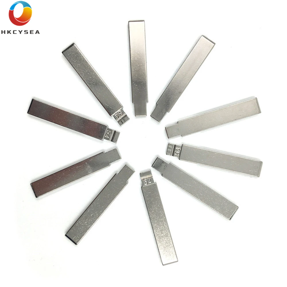 

HKCYSEA 10 pcs/lot Metal Blank Uncut Flip KD Remote Key Blade Type #54 for Peugeot 307 NO. 54 Blade