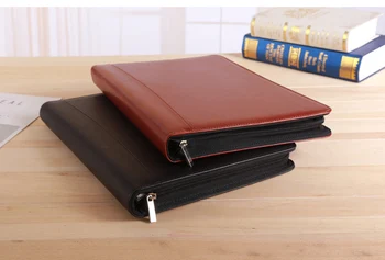 

a4 expanding file folder organizer zipper document folder for ipad portfolio padfolio with notepad notebook pen loop holder W016