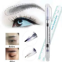 Одиночная/двойная головка хирургического маркера кожи татуировки бровей маркер ручка с измерительной линейкой микроблейдинг Scribing позиционирования инструмент