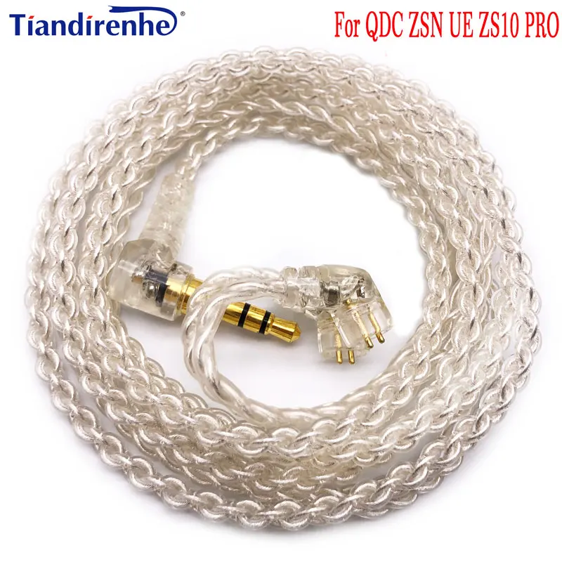 Новый 4 Жильный Кабель 0 78 мм 2 контактный для наушников UE QDC KZ ZSN ZSX ZS10 PRO с разъемом 3