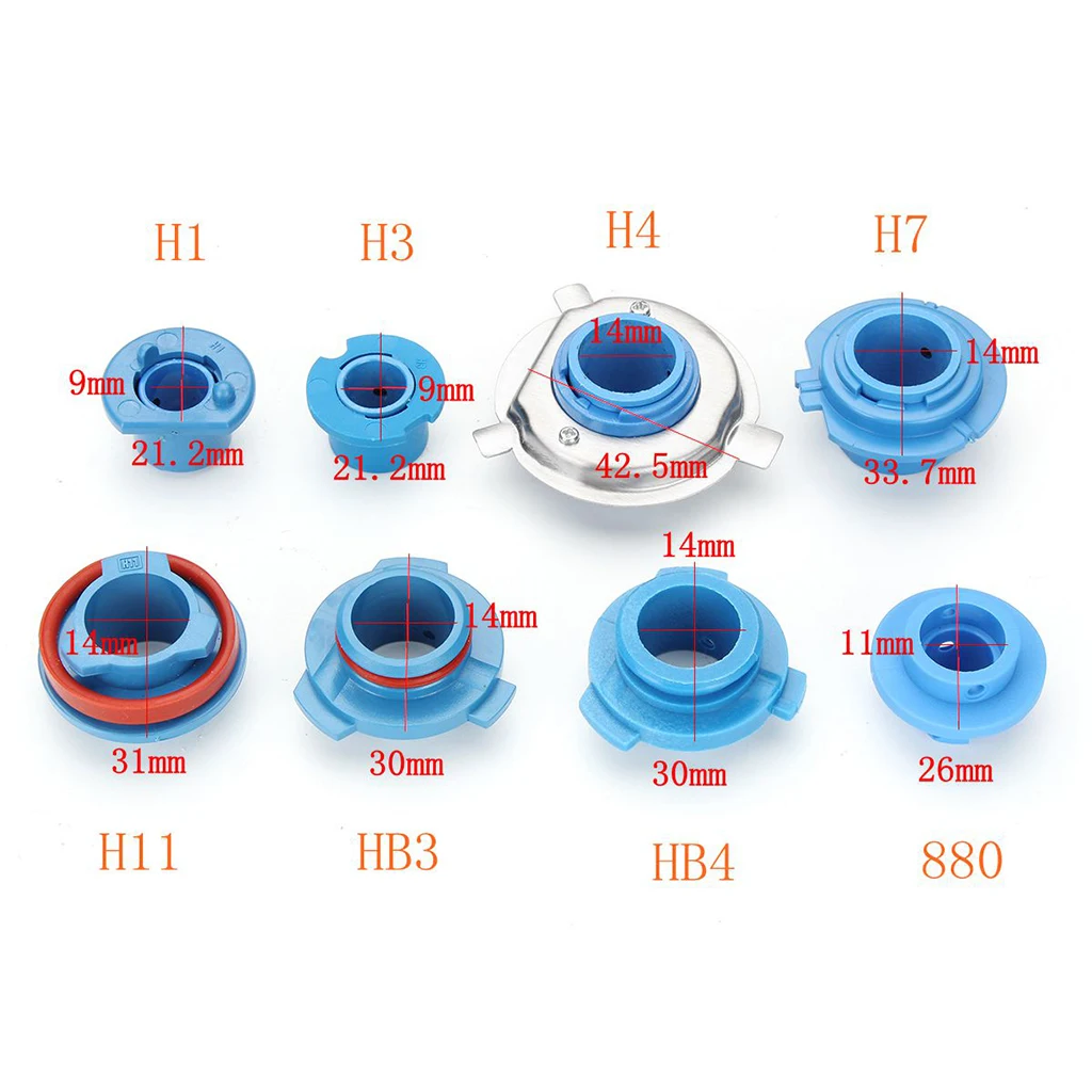 2Pcs LED Headlight Bulb Base Adapter Socket Retainer Car Conversion Kit Auto Replacement Parts 