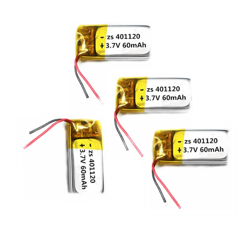 1/2/4 шт 3,7 в 60 мАч 401120 литий-ионная аккумуляторная батарея литий-полимерный аккумулятор для MP3 MP4 gps динамик bluetooth гарнитура smart watch