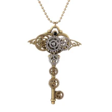 Ожерелье персонализированный ключ Медный Ретро стимпанк цепочка на свитер аксессуары мужское женское ожерелье дисплей