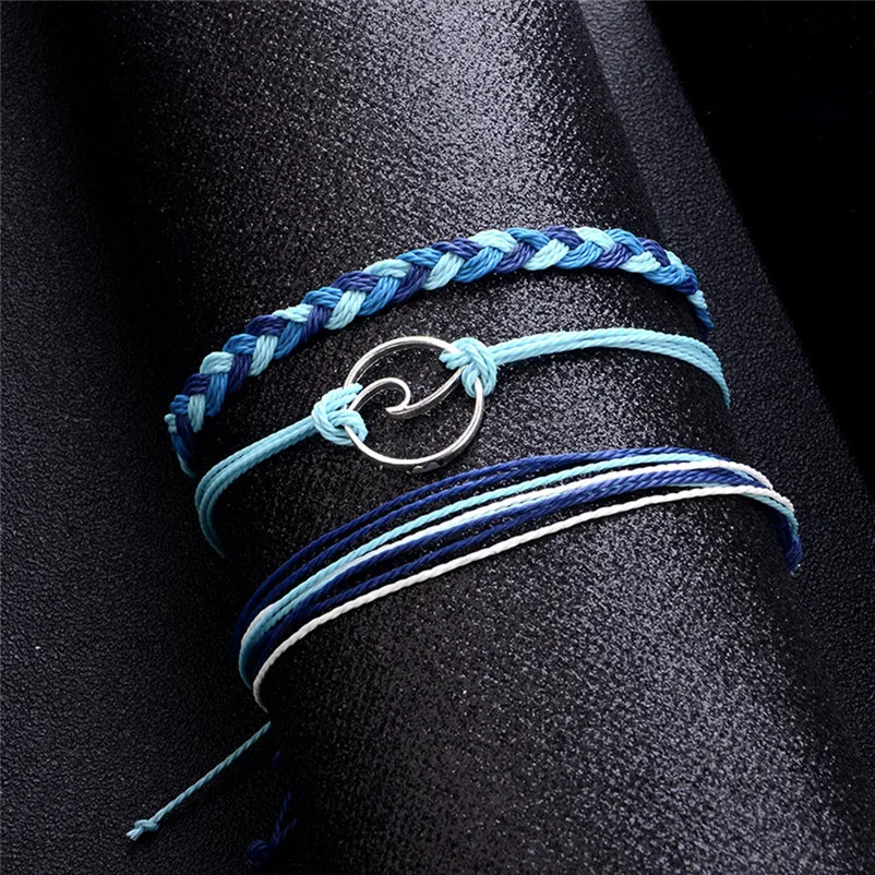 NEW Beads anklets for women Bracelet Bohemia Silver Wave Anklets Rope Beach Anklet Jewelry Sandals Pulseras Tobilleras Y17#N (1)
