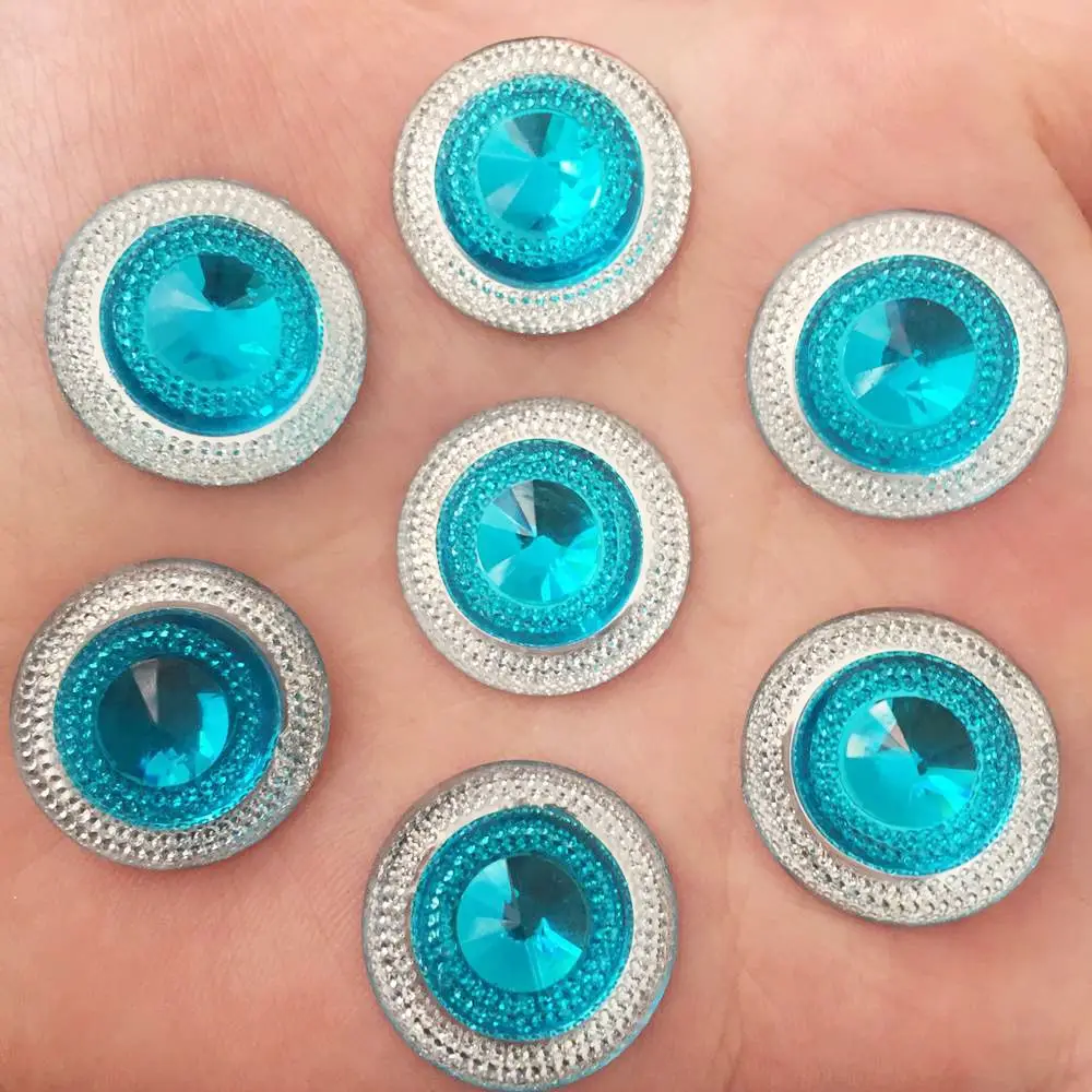 DIY 20pcs 20mm Resin Round Flatback Rhinestone Wedding Cabochon Gem