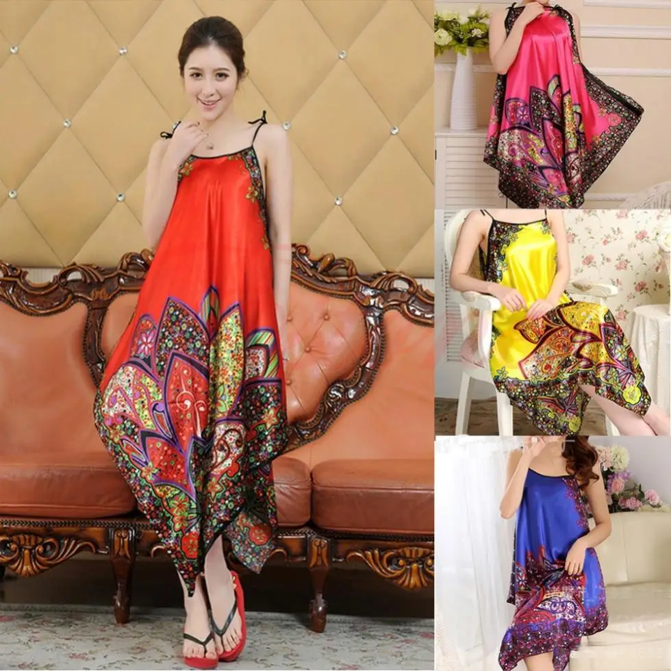 Arrive font b Women b font font b Sexy b font Nightgown Long Sleepwear Faux Silk Arrive font b Women b font font b Sexy b font Nightgown Long Sleepwear Faux Silk