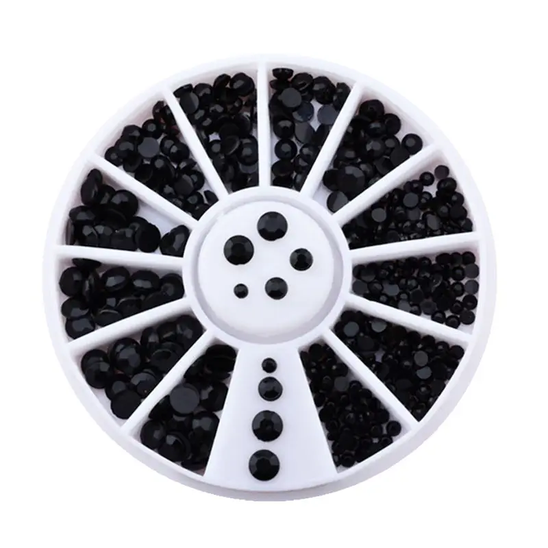 DIY 3d украшения для ногтей черные 2 мм 3 Стразы ногтей|nail supplies|rhinestone wheel3d nail art decoration |