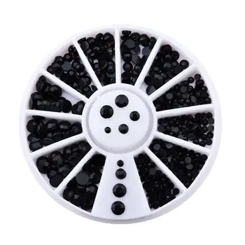 

DIY 3d Nail Art Decorations Black 2mm 3mm Rhinestone Wheel Nail Supplies