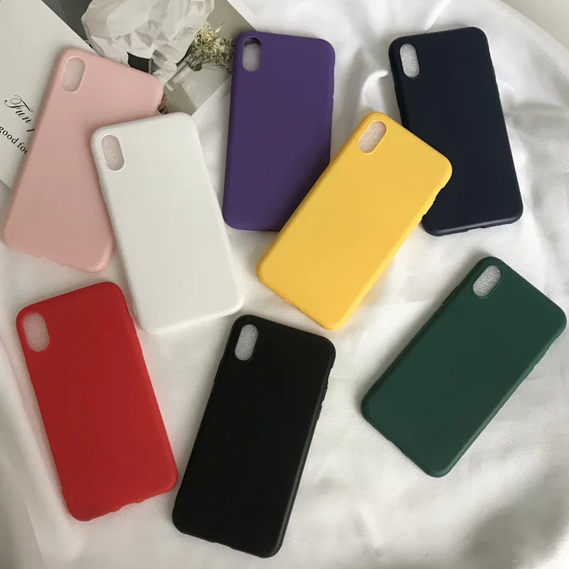 TIZMYIL 2019 Телефон чехол для iPhone 7 6 6s 8 X Plus XR XS Max простой сплошной цвет Ультратонкий